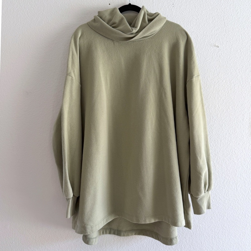 Ava & Viv Olive Green Cowl Neck Fleece Sweatshirt Plus Size 4X Pullover